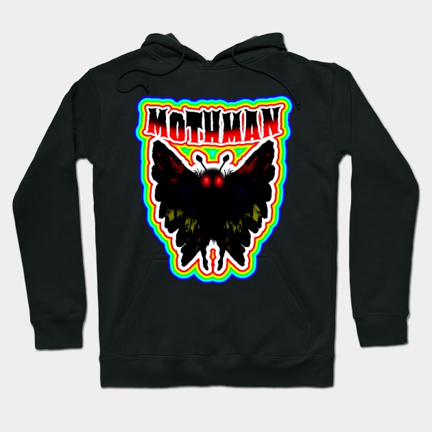 Mothman West Virginia Wing Humanoid Moth Retro Vintage Colorful Hoodie by National Cryptid Society